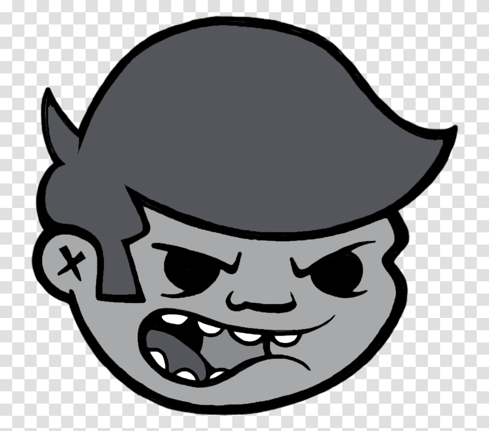 Angry Lad Pin - Therealcornelius Cartoon, Stencil, Helmet, Clothing, Apparel Transparent Png