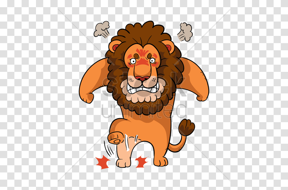 Angry Lion Cartoon Angry Cute Lion Cartoon, Plant, Poster, Mammal, Animal Transparent Png
