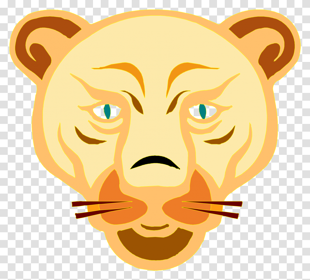 Angry Lion Mountain Lion Cartoon Face, Mask, Halloween Transparent Png