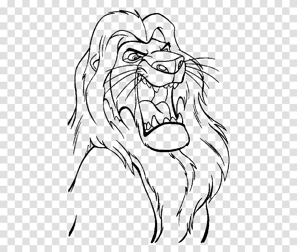 Angry Lion Mufasa Lion King Coloring Pages, Gray, World Of Warcraft Transparent Png