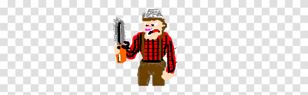 Angry Lumberjack With Tinfoil Hat And Chainsaw Drawing, Performer, Clown, Poster, Advertisement Transparent Png