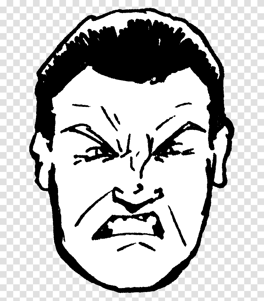 Angry Man 02 Download Illustration, Stencil, Face, Head, Bird Transparent Png