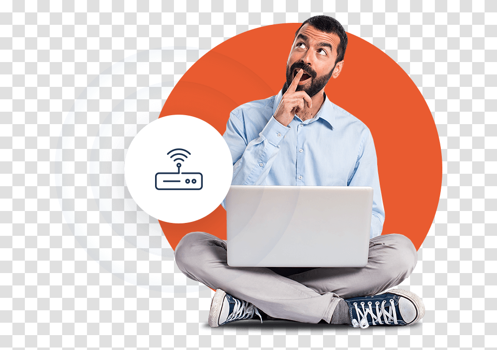 Angry Man With Laptop, Sitting, Person, Pc Transparent Png
