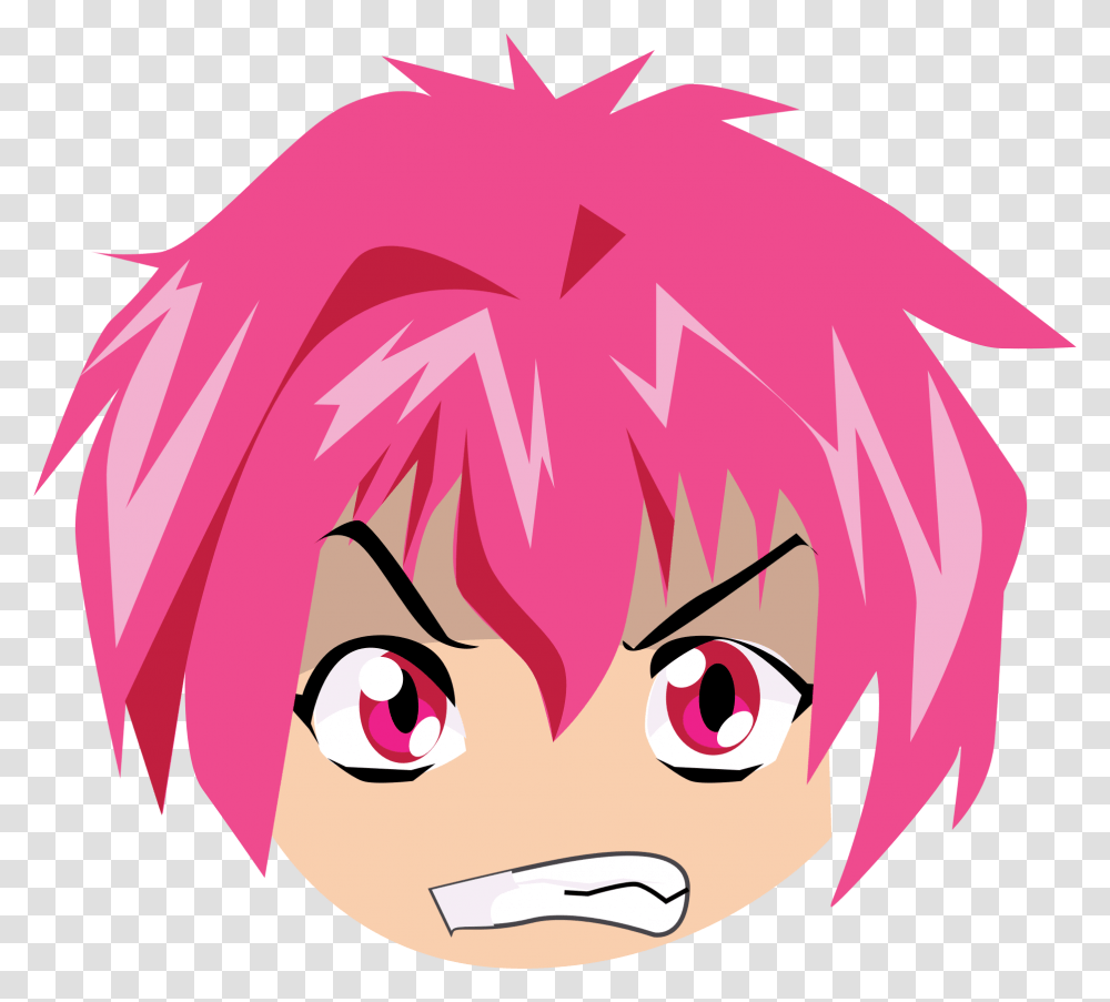 Angry Manga Face Icons, Comics, Book Transparent Png