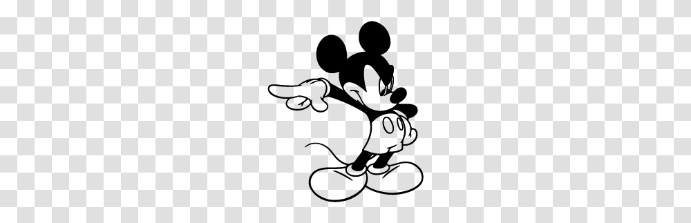 Angry Mickey Mouse Silhouette Silhouette Of Angry Mickey Mouse, Stencil Transparent Png