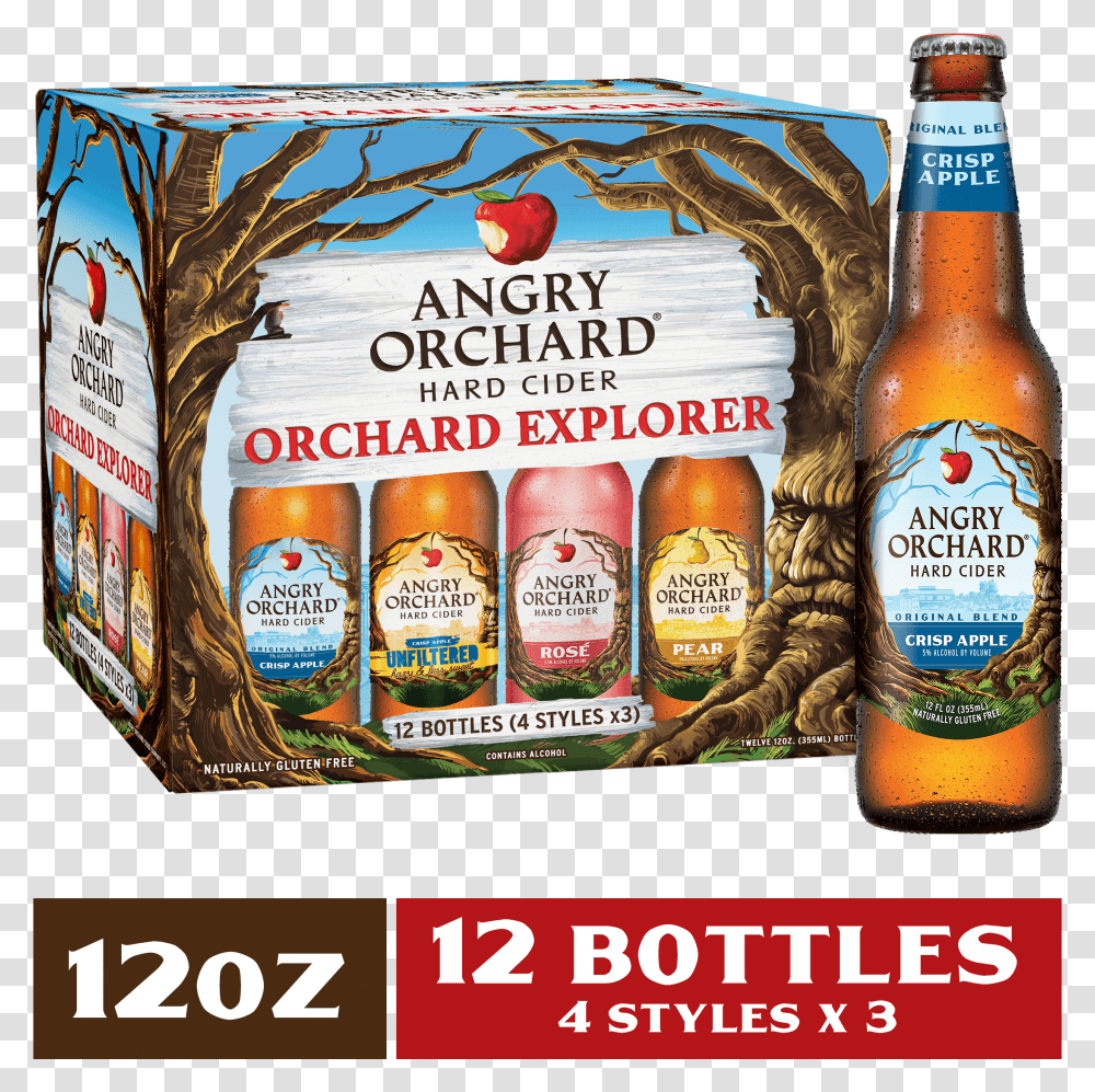 Angry Orchard Hard Cider Variety Pack Angry Orchard 6 Pack, Beer, Alcohol, Beverage, Drink Transparent Png