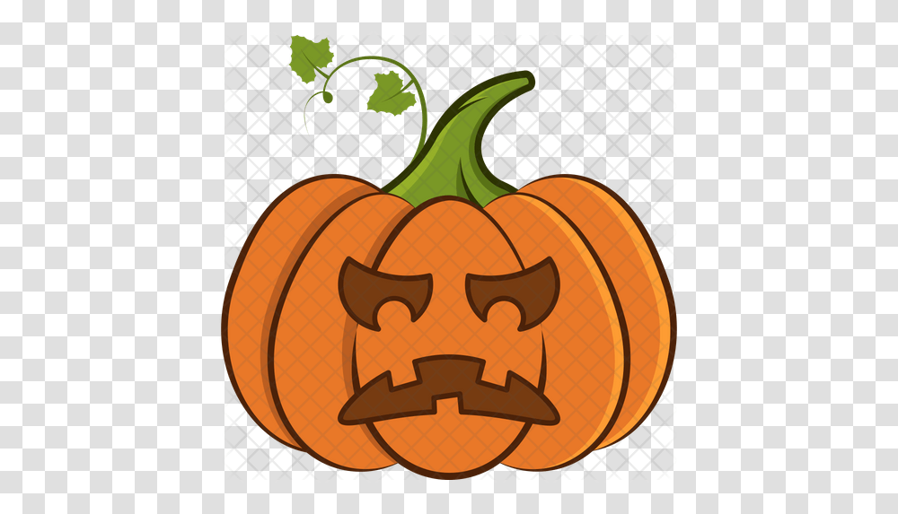 Angry Pumpkin Emoji Icon Of Colored Cute, Plant, Vegetable, Food, Guitar Transparent Png