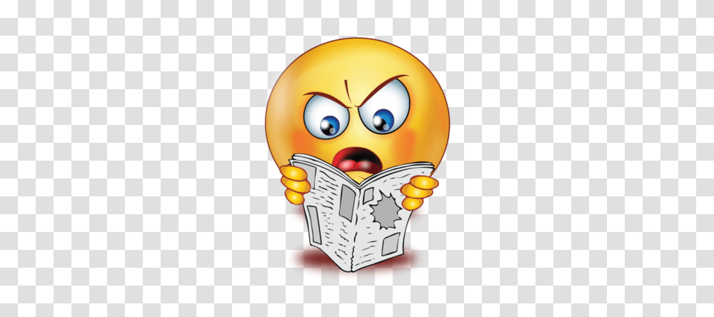 Angry Reading Newspaper Emoji, Face, Toy, Head Transparent Png