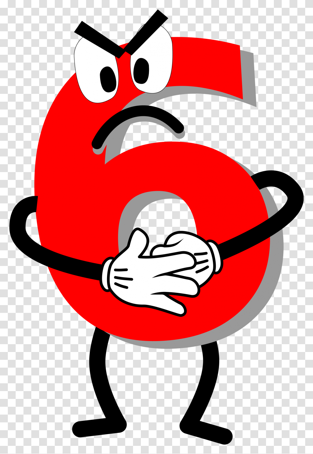 Angry Red 6 Clip Arts Six Afraid Of Seven Answer, Hand, Logo Transparent Png
