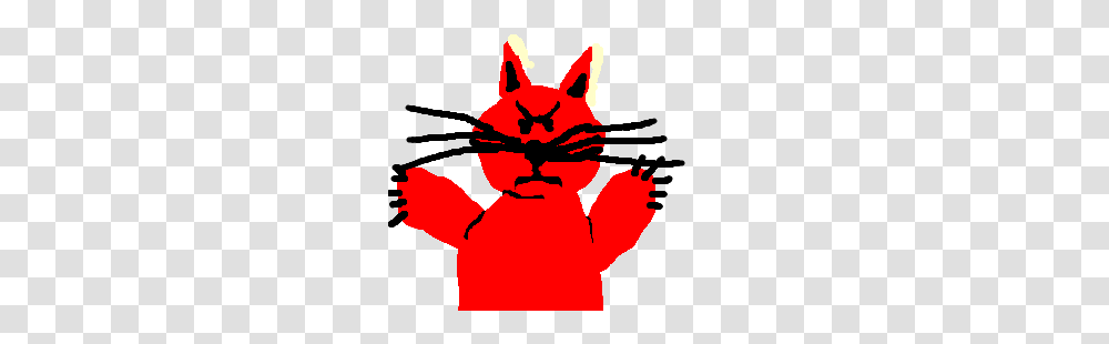 Angry Red Cat Drawing, Hand, Person, Human, Mask Transparent Png
