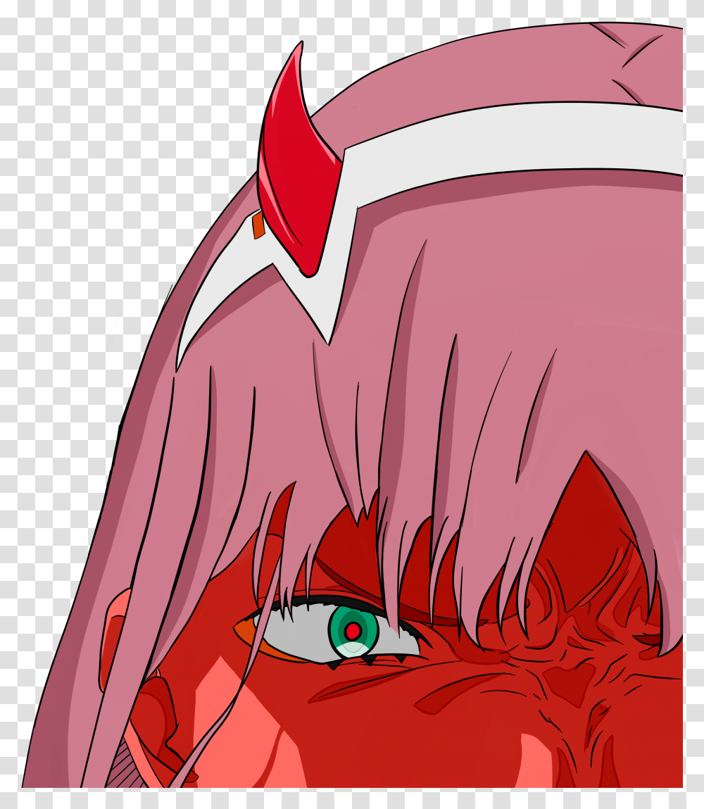 Angry Red Oni Zero Two Speed Paint Link To Video In Zero Two Minecraft Pixel Art, Comics, Book, Manga, Plant Transparent Png