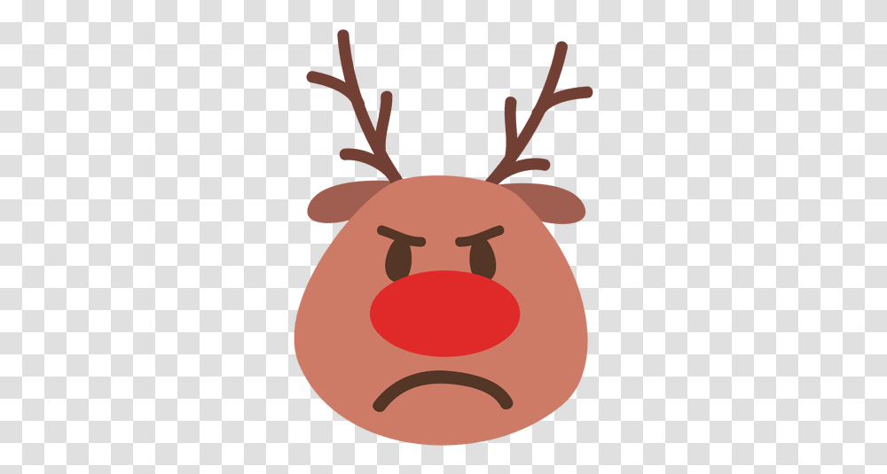 Angry Reindeer Face Emoticon 42 & Svg Cara De Reno Dibujo, Sack, Bag, Tick Transparent Png