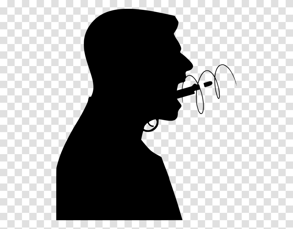 Angry Scream Emotion Mouth Gun Rude Hate Shout Silhouette Angry Man Free, Gray, World Of Warcraft Transparent Png