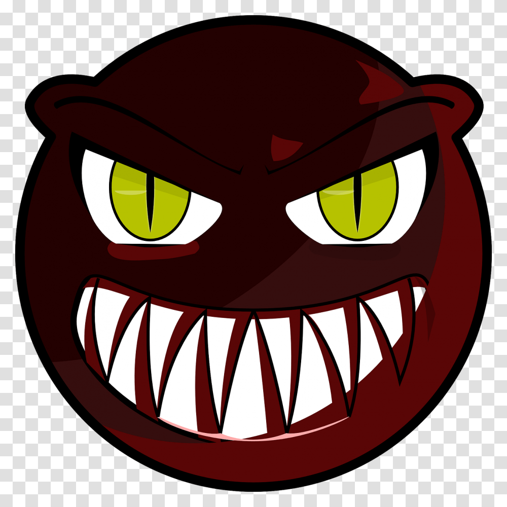 Angry Smiley Face Expression Free Picture Monster Face Clip Art, Label, Helmet Transparent Png