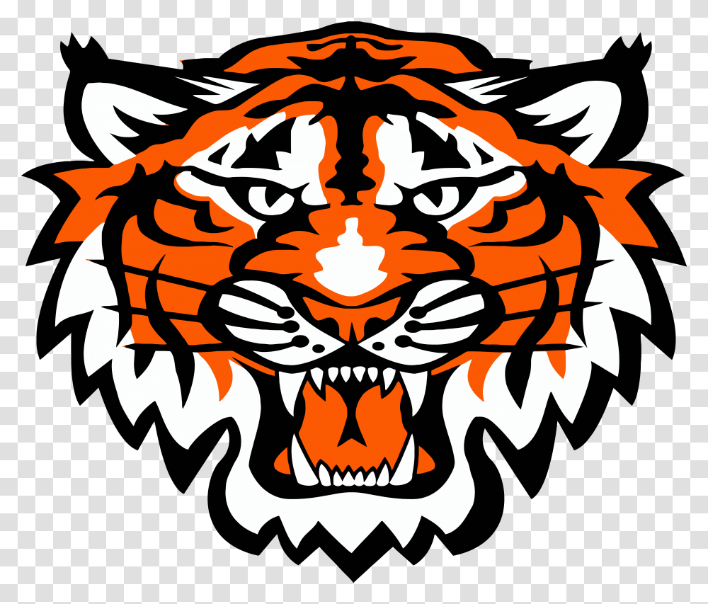 Angry Tigger Face Clipart - Clipartlycom Tiger Head Clipart, Symbol, Emblem, Dragon Transparent Png