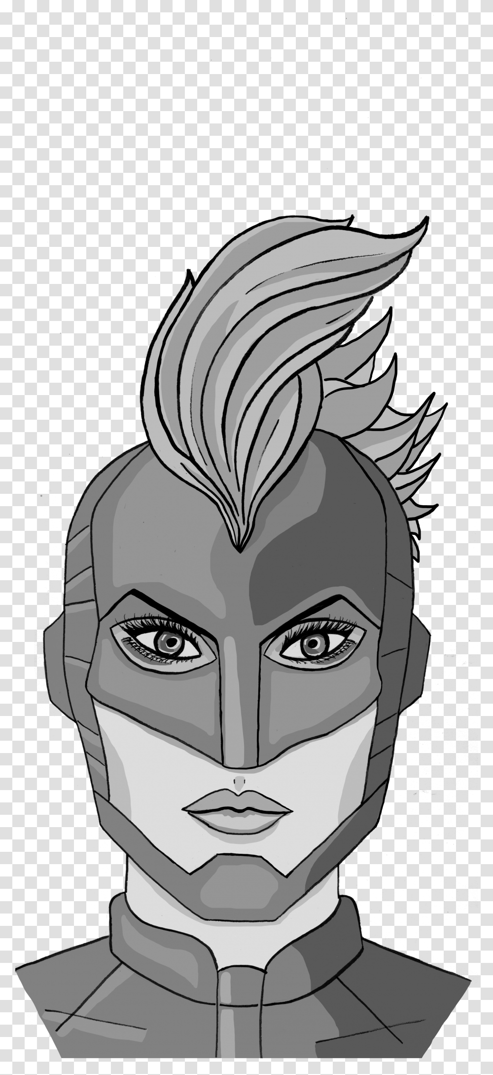 Angry Troll Face Captain Marvel Head Easy Drawing, Art, Graphics, Sketch, Doodle Transparent Png