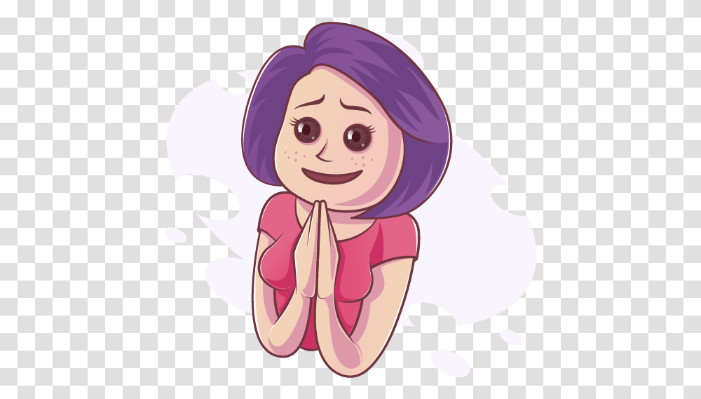 Angry Woman 112 Purple Hair Emoji 2898046 Vippng Cartoon, Person, Human, Kneeling, Prayer Transparent Png