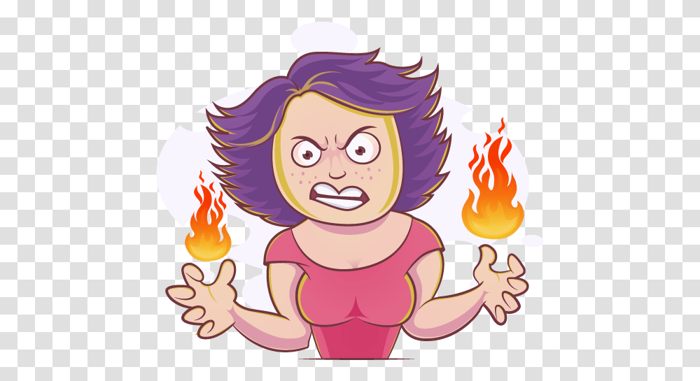 Angry Woman Angry Woman Purple Hair Emoji 2898084 Cartoon, Performer, Person, Human, Light Transparent Png