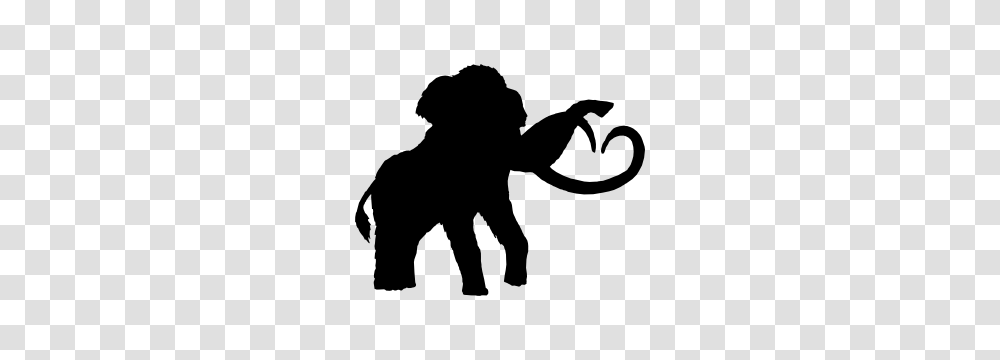 Angry Woolly Mammoth Dinosaur Sticker, Silhouette, Person, Human, Stencil Transparent Png