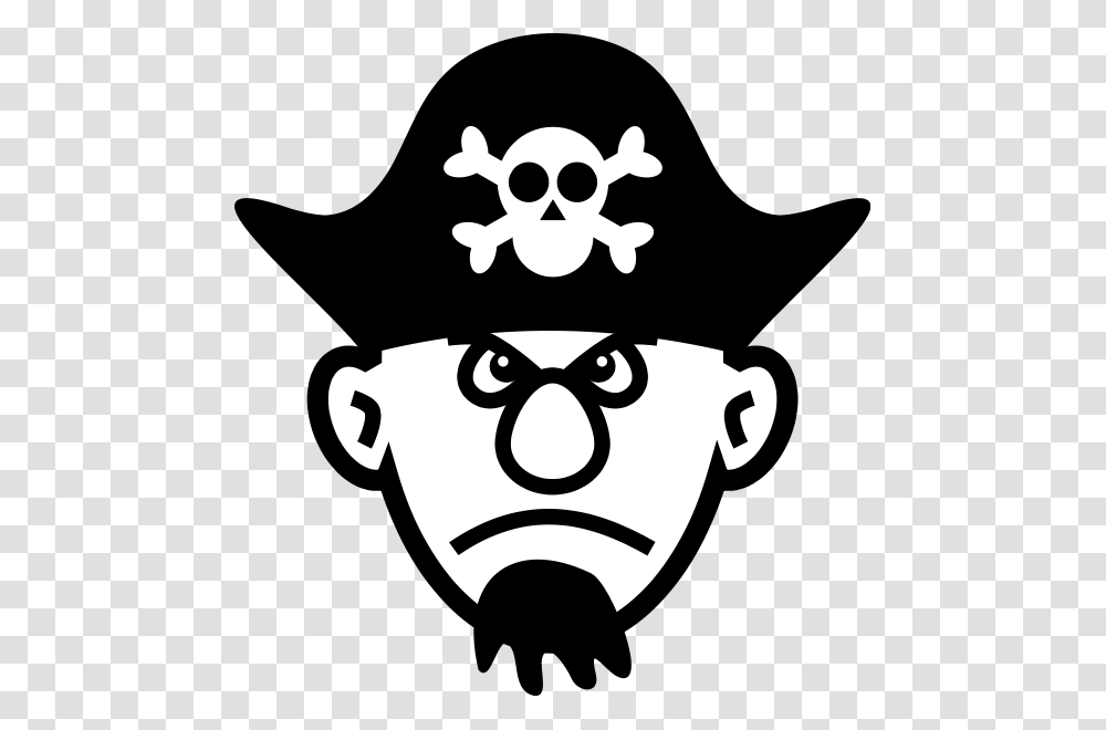 Angry Young Pirate Svg Clip Arts Pirates Hat Clipart, Stencil Transparent Png