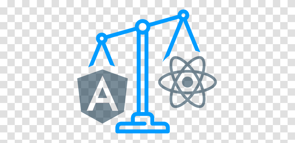 Angular Vs React On The Fence Java Script Frameworks, Logo, Trademark, Triangle Transparent Png