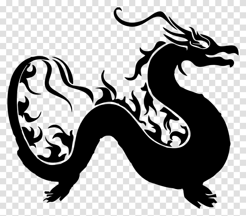 Animal Asian Dragon Silhouette, Gray, World Of Warcraft Transparent Png
