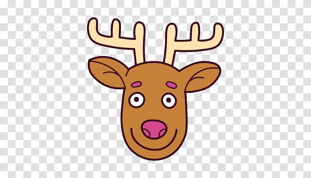 Animal Antlers Christmas Deer Face Reindeer Icon, Wildlife, Mammal, Elk, Cat Transparent Png
