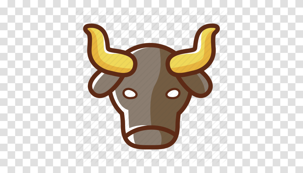 Animal Bull Cow Head Horn Taurus Zodiac Icon, Mammal, Cattle, Ox, Longhorn Transparent Png