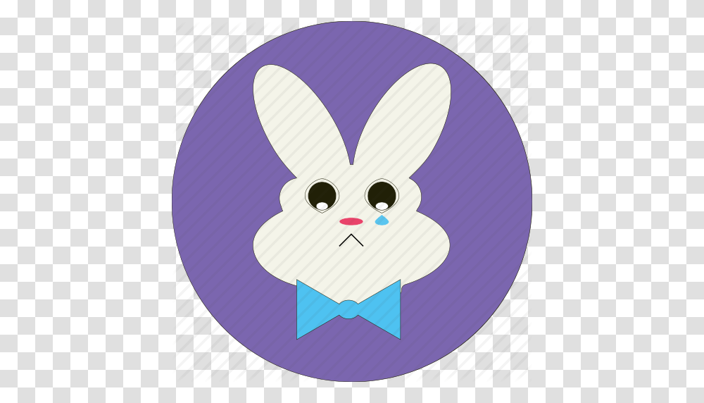 Animal Bunny Cute Easter Sad Bunny Sad Face Sad Rabbit Icon, Mammal, Purple Transparent Png