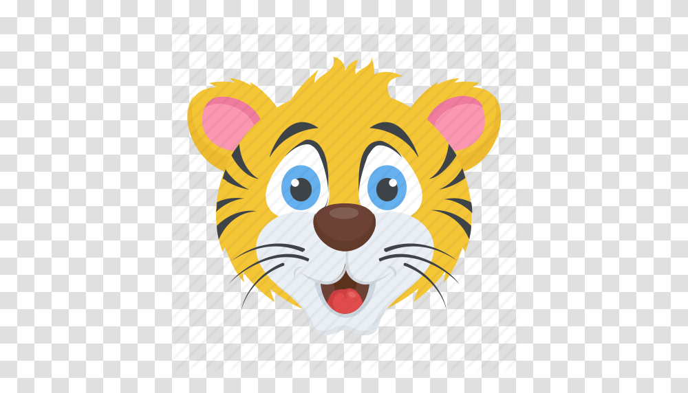 Animal Cartoon Character Lion Face Tiger Wildlife Icon, Toy, Mammal, Label Transparent Png