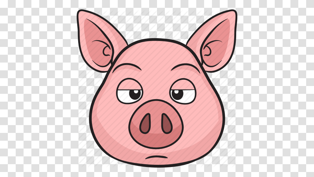 Animal Cartoon Cute Emoji Pig Icon, Mammal, Hog, Boar Transparent Png