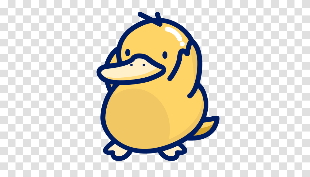 Animal Character Inkcontober Psyduck Screech Yellow Icon, Sea Life, Snowman, Winter, Outdoors Transparent Png