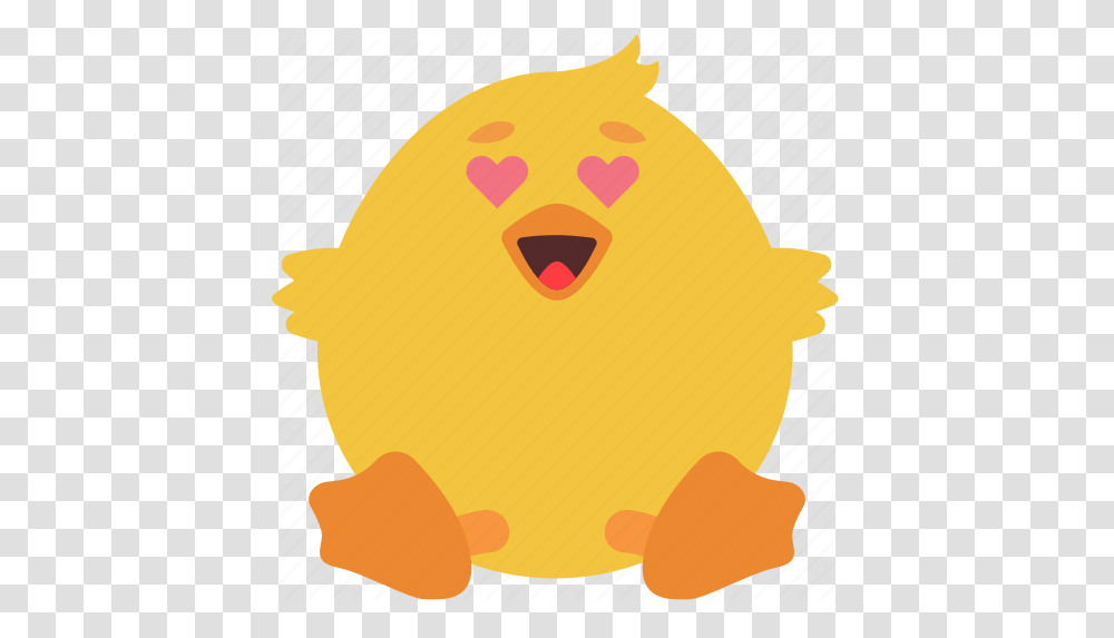 Animal Chick Emoji Emoticon Emotion Eyes Heart Icon Download On Iconfinder Happy, Bird, Poultry, Fowl, Chicken Transparent Png