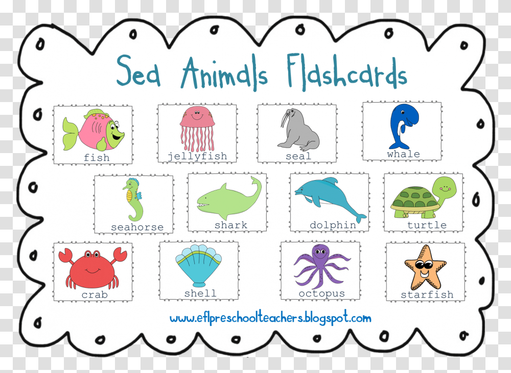 Animal Clipart Name Art And Sea The Collection Sea Animals With Name, Word, Number Transparent Png