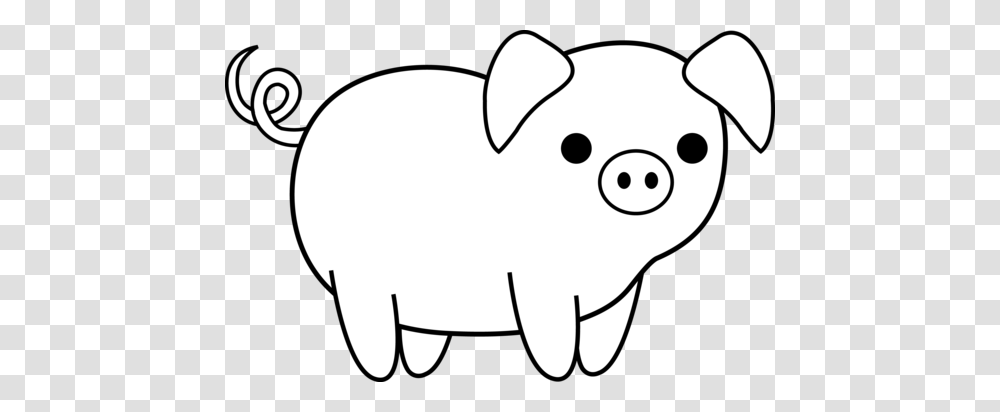 Animal Clipart With Background Blsck And White, Piggy Bank, Mammal Transparent Png