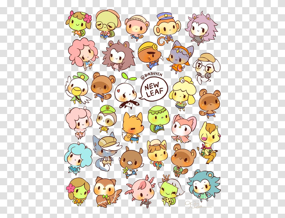 Animal Crossing Chibi And Image All Animal Crossing Npcs, Angry Birds, Label, Super Mario Transparent Png