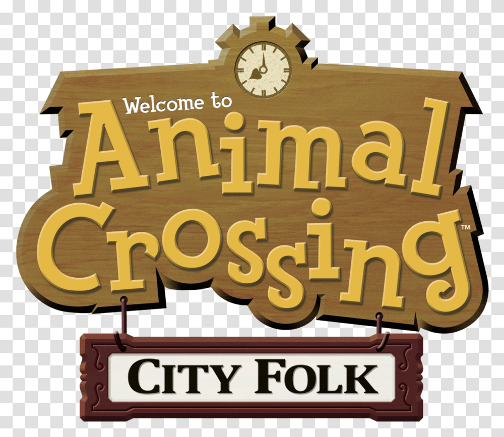 Animal Crossing City Folk Nookipedia The Animal Crossing Animal Crossing City Folk Logo, Clock Tower, Building, Word, Text Transparent Png