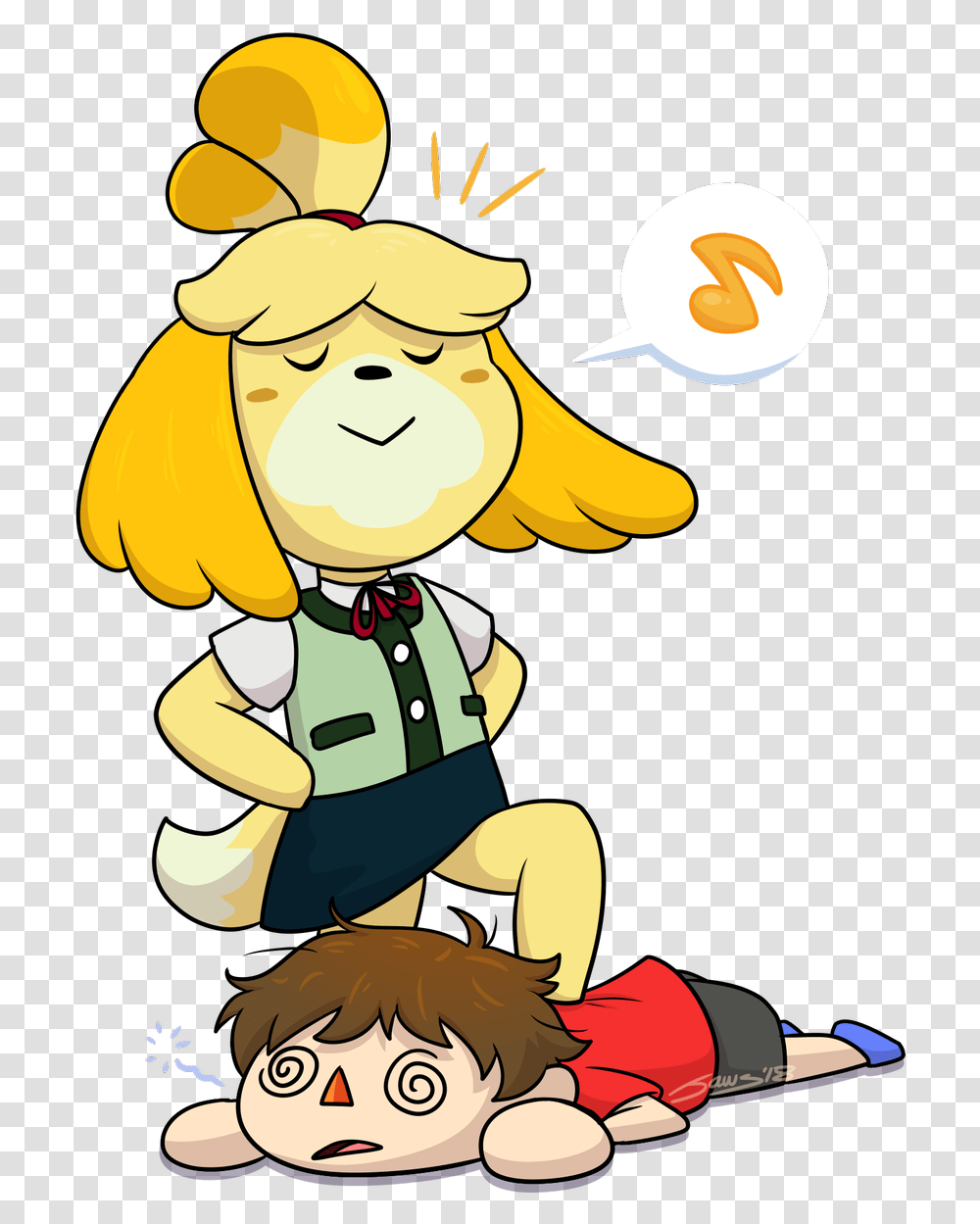 Animal Crossing Isabelle And Villager Transparent Png