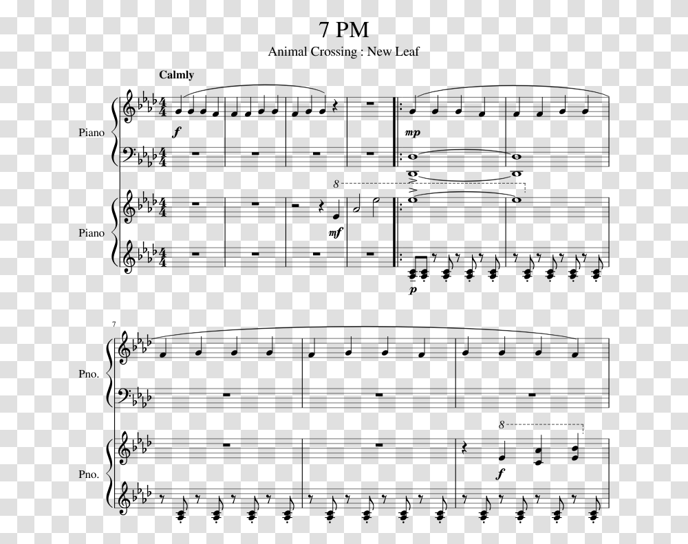 Animal Crossing Sheet Music Easy, Gray, World Of Warcraft Transparent Png