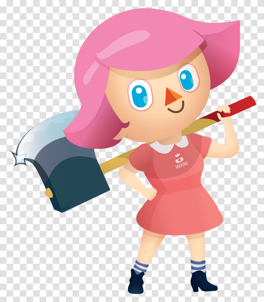 Animal Crossing Tribute Villager Girl On Behance Animal Crossing Fan Art Villager, Doll, Toy, Person, Human Transparent Png