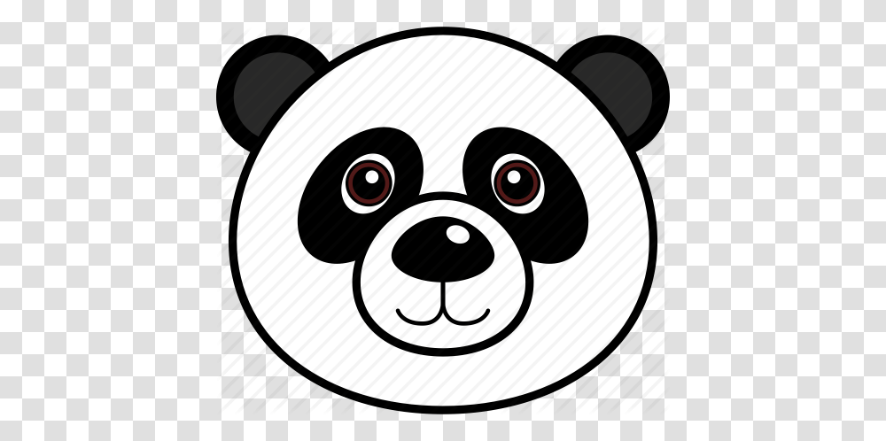 Animal Cute Face Head Panda Wild Icon, Stencil Transparent Png