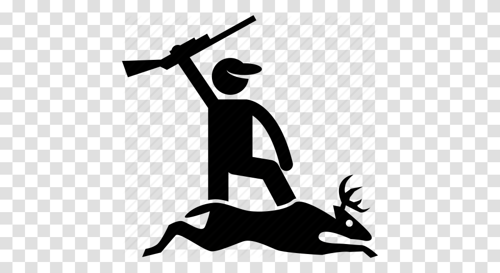 Animal Deer Hunter Hunting Kill Success Wild Icon, Piano, Leisure Activities, Musical Instrument, Kneeling Transparent Png