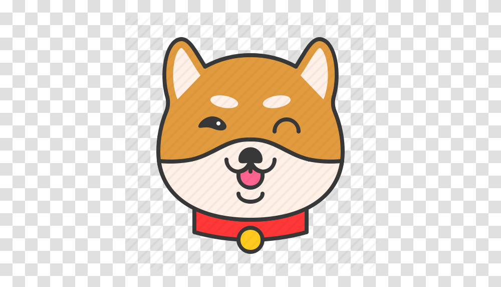 Animal Dog Emoji Emoticon Pet Shiba Icon, Label, Outdoors, Mammal Transparent Png