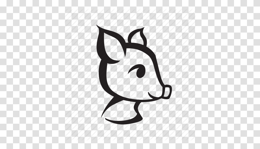 Animal Domestic Farm Head Pig Side Silhouette Icon, Lighting, Furniture, Chair Transparent Png