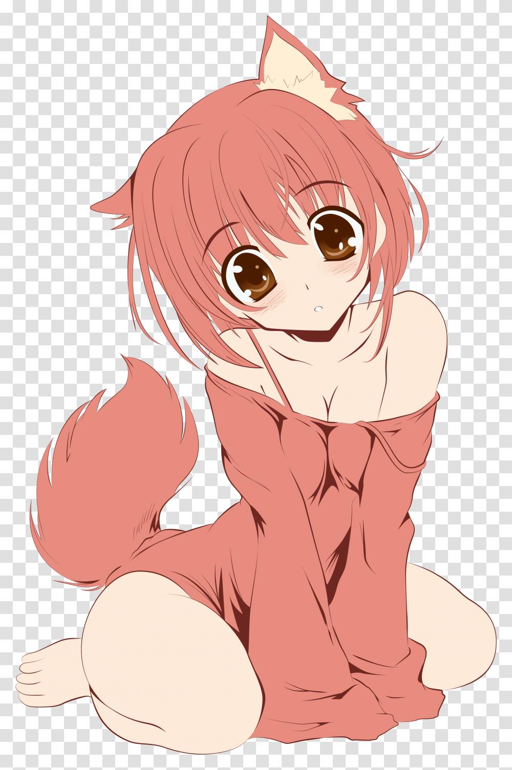 Animal Ears Breasts Catgirl Cleavage Tagme Tail Anime Girl, Comics, Book, Manga, Helmet Transparent Png