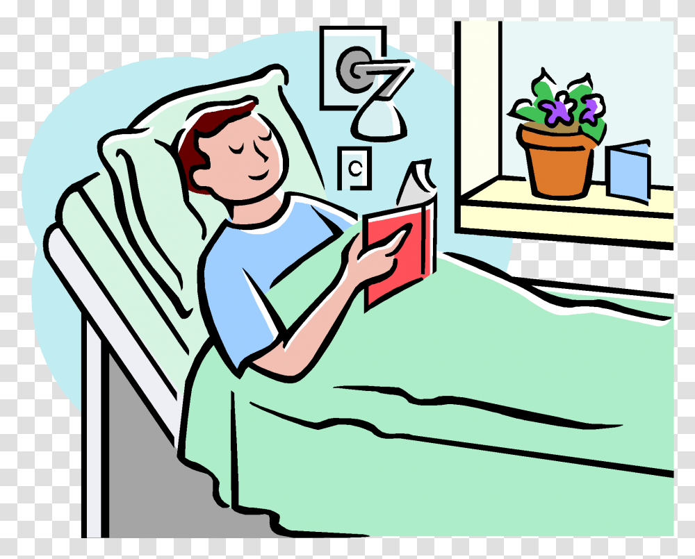 Animal Hospital Clip Art Clip Art Patient In Hospital Bed, Reading, Washing, Drawing Transparent Png