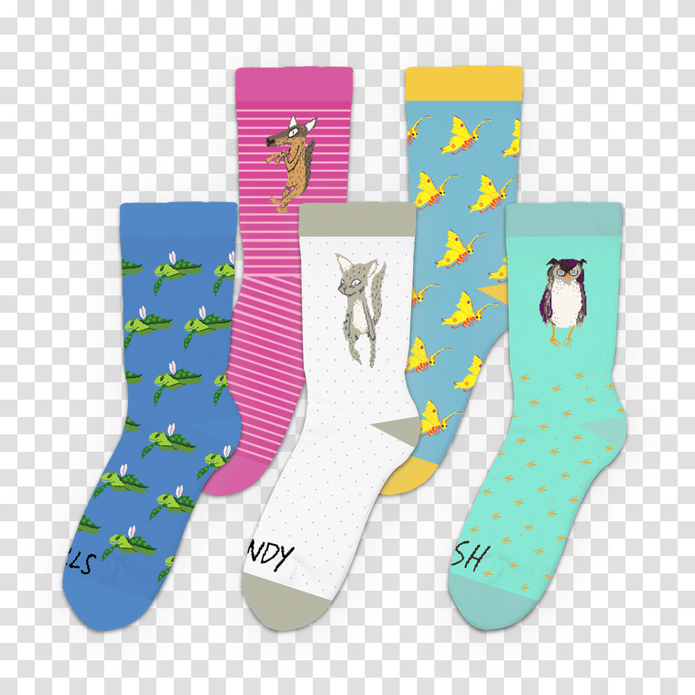 Animal Kingdom Character Socks Imagen De Un Socks, Apparel, Footwear, Shoe Transparent Png
