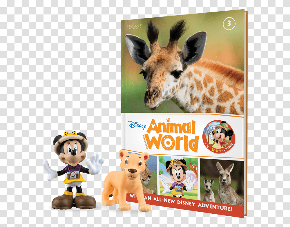 Animal Planet Logo Giraffe Book Plus Ranger Minnie Mouse Eaglemoss Disney Animal World, Kangaroo, Mammal, Antelope, Wildlife Transparent Png