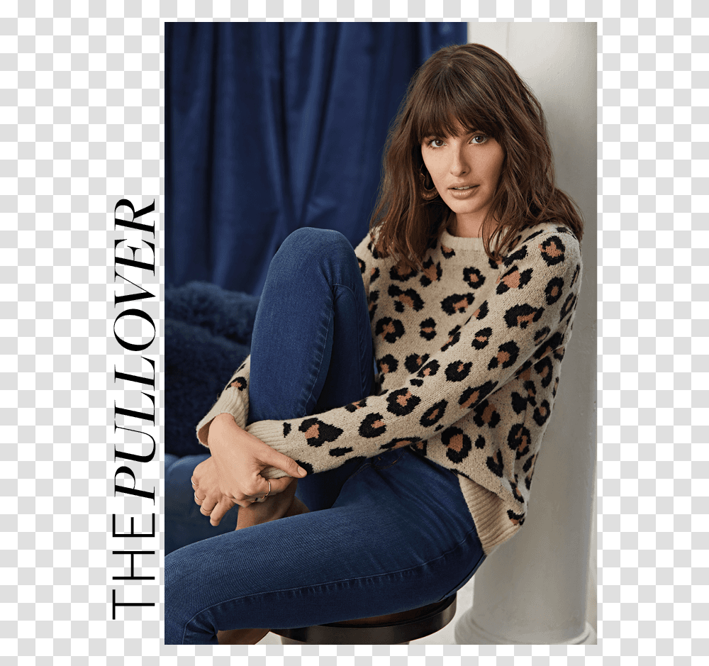 Animal Print Trend Sitting, Sleeve, Long Sleeve, Person Transparent Png