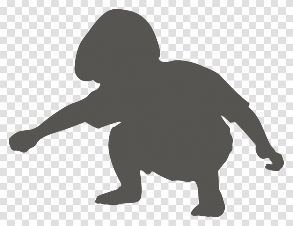 Animal Silhouettes Child Squat Drawing, Baby, Person, Human, Crawling Transparent Png